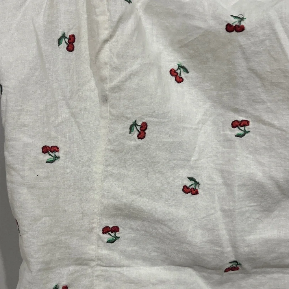 Linen Blend Cherry Dress - Picture 4 of 9